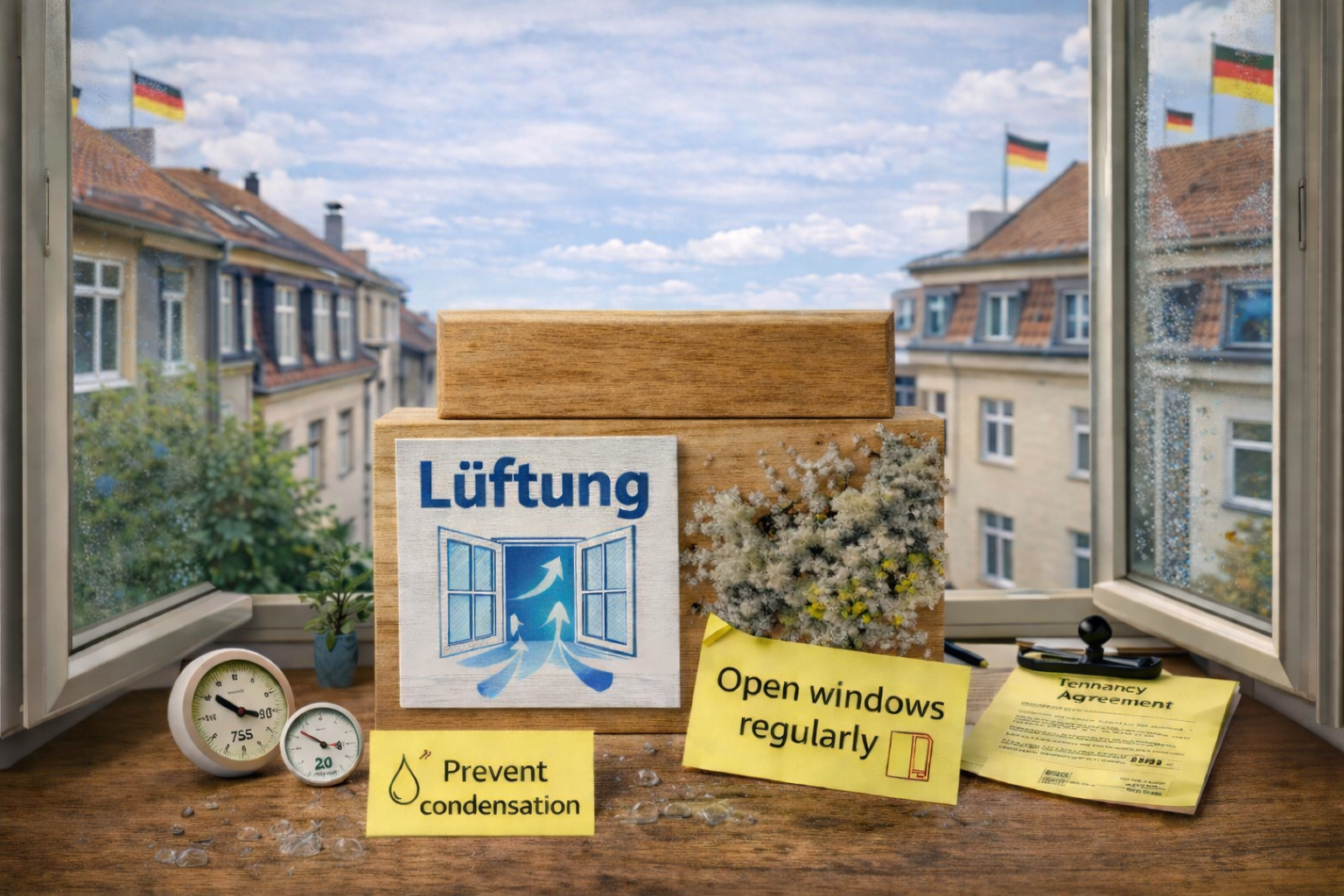 Ventilating a German apartment to reduce moisture and mould risk